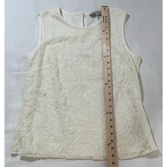 Kasper Lace Sleeveless Top in Cream Size M (034) - Picture 6 of 10